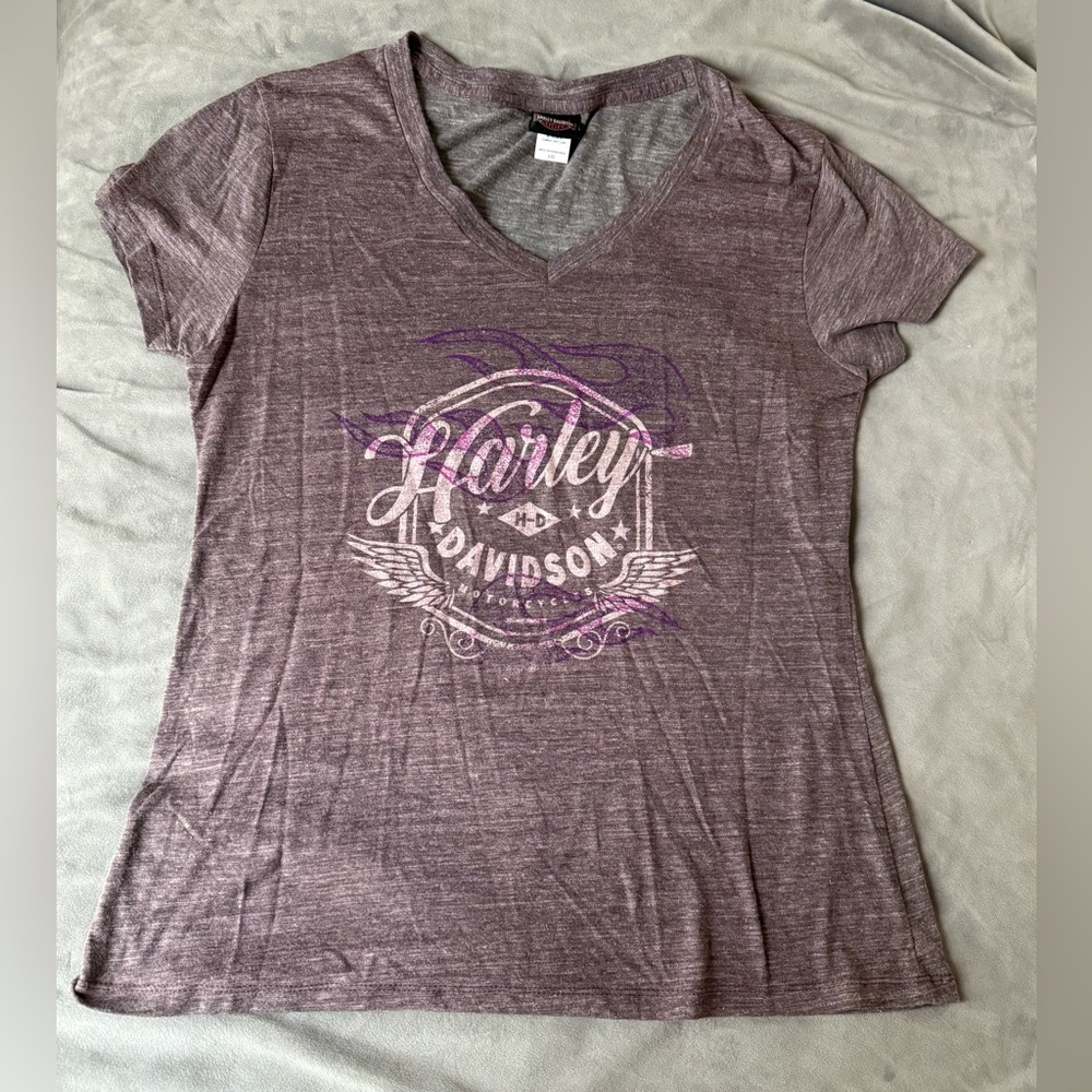 Harley-Davidson Heathered Purple Women’s T shirt Size Large LG New no tags
